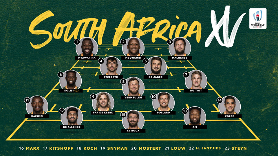 South Africa team named for Italy clash FBC News