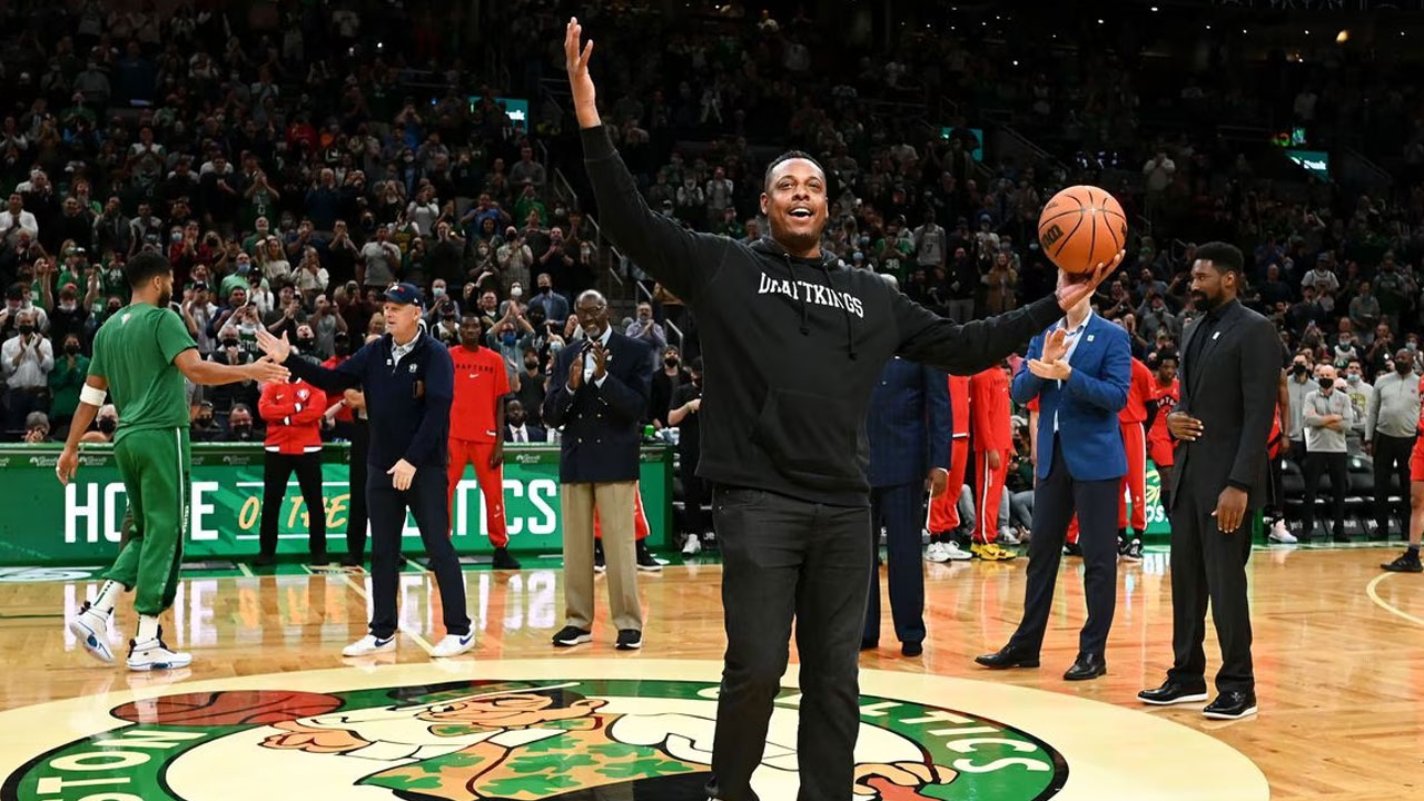 Paul Pierce says farewell to Boston in style